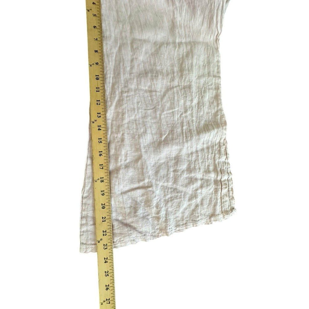 Meo Meli Women's 100% Italian Linen Wide Leg Pants S Pink Elastic Waist #EF8-8 - Picture 7 of 8